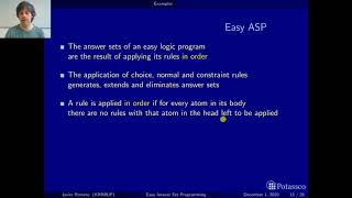 Easy answer set programming, introduction, examples summary