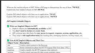 4.3 - JSP Implicit (Inbuilt) Objects & Code - AJP