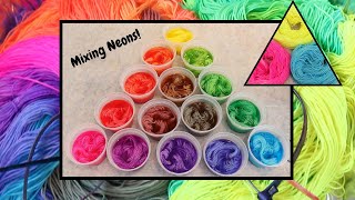 Dyepot Weekly #371- Neon Triad Color Mixing; Triangle Color Mixing with Dharma Fluorescent Acid Dyes