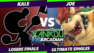 Winter Arcadian LOSERS FINALS - Joe (ROB, ZSS, Bowser) Vs. Kale (Game \u0026 Watch) Smash Ultimate - SSBU