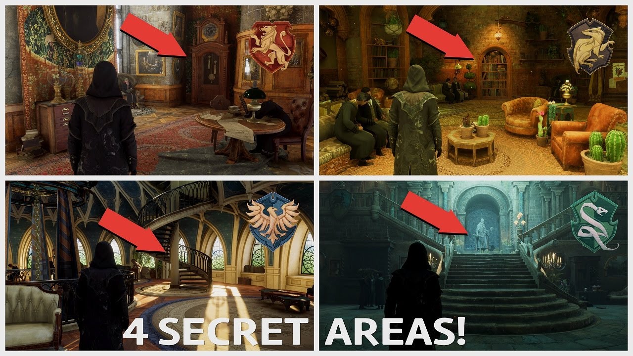 Hogwarts Legacy | SECRET Areas In All Four Common Rooms - YouTube