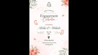 Akhila \u0026 Abhilash | Engagement Celebration | Thursday 05th Dec  2024 | At 6:00 p.m. | SVM Grand |