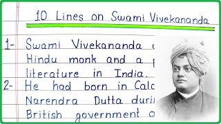 10 Lines Essay on Swami Vivekananda in English | Swami Vivekananda 10 Points, Few Lines, Sentences