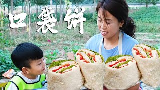 【农家的小勇】面食花样就是多，小勇做多层口袋饼，三种菜夹着吃，看着就馋人