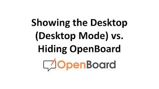 Showing the Desktop (Desktop Mode) vs. Hiding OpenBoard