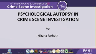 Psychological Autopsy in Crime Scene Investigation | Paper 1