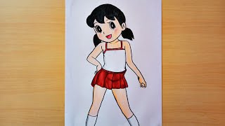 How to Draw Shizuka from Doraemon step by step easy