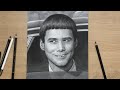 Charcoal Portrait of Jim Carrey as Lloyd in Dumb and Dumber