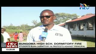 Bungoma High School students burn dormitory in protest against principal