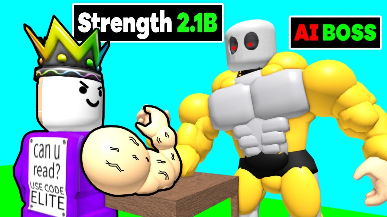 Got TOO STRONG For Arm Wrestling On Roblox Arm Wrestle Simulator - YouTube