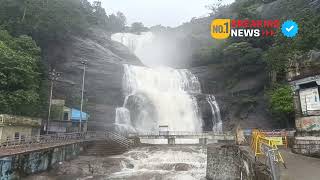 குற்றால அருவிகளில் வெள்ளப்பெருக்கு  குளிக்க தடை #குற்றாலம் #waterfall