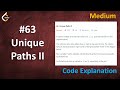 Unique Paths II | Live Coding with Explanation | Leetcode - 63
