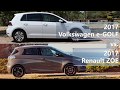 2017 Volkswagen e-GOLF vs 2017 Renault ZOE (technical comparison)