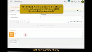 WEBCON BPS: Get only new comment