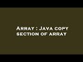 Array : Java copy section of array