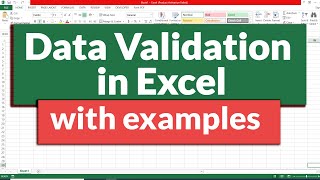 Data Validation in Excel | Prevent users entering incorrect data | excel drop down list
