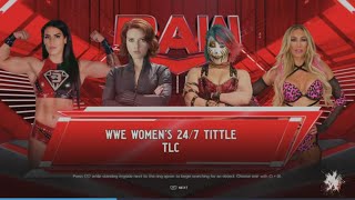 WWE 2K24 Black Widow VS Tessa, Asuka, Carmella Fatal 4-Way TLC Match WWE Women's