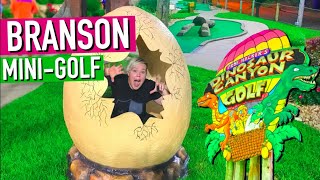 A Little Friendly Competition At Professor Hacker's Dinosaur Canyon Mini Golf In Branson!!