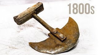 Antique Rusty Cleaver Restoration,  200 years old - Food Chopper