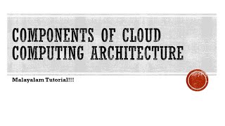 Components of Cloud Computing Architecture | Cloud computing | Malayalam Tutorial