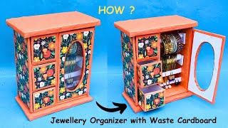 How to make Bangle Stand at home with Waste Cardboard Box| DIY Jewellery Organizer