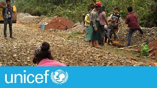 Children forced to pave roads to feed families in Myanmar | UNICEF