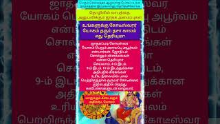 கோடீஸ்வர யோகம்..புதையல் யோகம்..யாருக்கு கிடைக்கும்..உங்க ஜாதகம் எப்படி இருக்கு #shortfeed #tamil