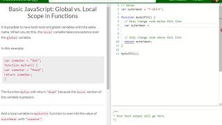 Basic JavaScript Global vs Local Scope in Functions free code camp Dani