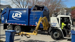 LRS Stand Up Mack LR Heil Python Side Loader Garbage Truck in Gurnee Illinois!