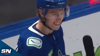 Canucks' Jonathan Lekkerimaki Scores First NHL Goal In Second Career Game