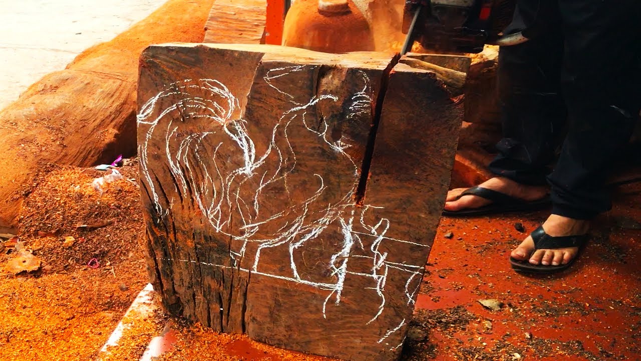 Process 30 Hours Carving This Out Of An Ancient Tree Log // Sculpture ...