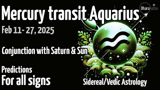 Mercury transit in Aquarius 2025 | Feb 11 - 27 | Vedic Astrology predictions #siderealastrology