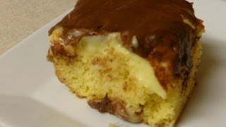 Boston Cream Poke Cake