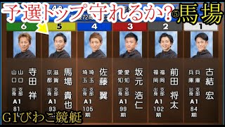 【G1びわこ競艇】予選トップ守れるか？⑤馬場貴也VS予選1着勝負駆け⑥寺田祥