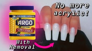 Fake Nails From Cornstarch | Cornstarch Nail Hack with removal | no acrylic