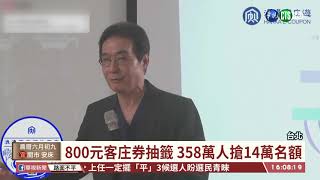 【台語新聞】客庄券逾358萬人登記 中午12點直播抽獎 | 華視新聞 20200729