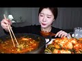 asmr mukbang spicy oyster ramyun 🔥🦪 spicy ponytail kimchi ☆ spicy chili powder u0026 spicy chilies