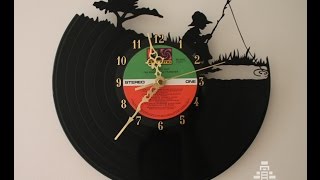 Hand Carved Vinyl Record Clock (How it´s made) RELOJ DE DISCO DE VINILO New link on description.