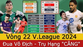 🛑 Lịch Thi Đấu Vòng 22 V.league 2024 | Bảng Xếp Hạng Mới Nhất | Nam Định Vô Địch Sớm 2 Vòng