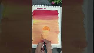 easy sunset scenery painting#shorts#acrylicpainting #art