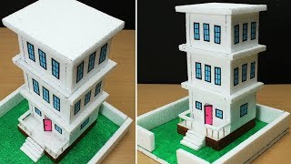Thermocol Building Making- Easy Craft- Make Beautiful House from Thermocol
