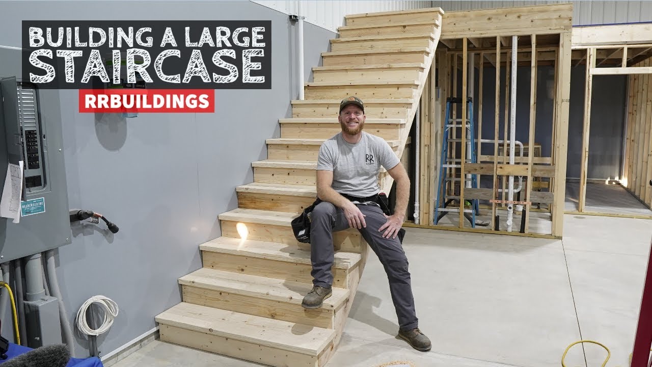 Building A Large Staircase And How To Layout A Stair Stringer - YouTube