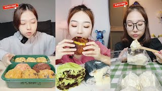 Asmr Crepe Roll Cake, Mochi, Crepe Cake, Container || Kwai Dessert Eating Video