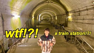 ⑴What is the deepest train station in Japan like? (Doai station)