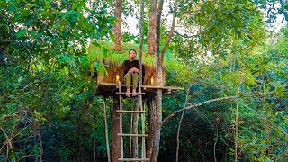 I Build The Most Epic Tree House in the Wild for Staying Safety