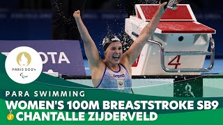 🇳🇱 Chantalle Zijderveld Wins the 100m Breaststroke SB9 | Para Swimming - Paris 2024 Paralympics