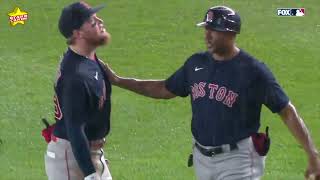 Red Sox OF Alex Verdugo gets into it with fan at Yankee Stadium after ball is thrown at him