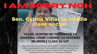 Senadora Villar Humingi ng SORRY sa middle class workers