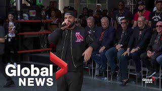 Raptors victory parade: Drake tells crowd 'you deserve' championship