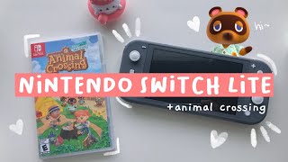 🍎 Nintendo Switch Lite unboxing //Animal Crossing New Horizons 🌱🦝